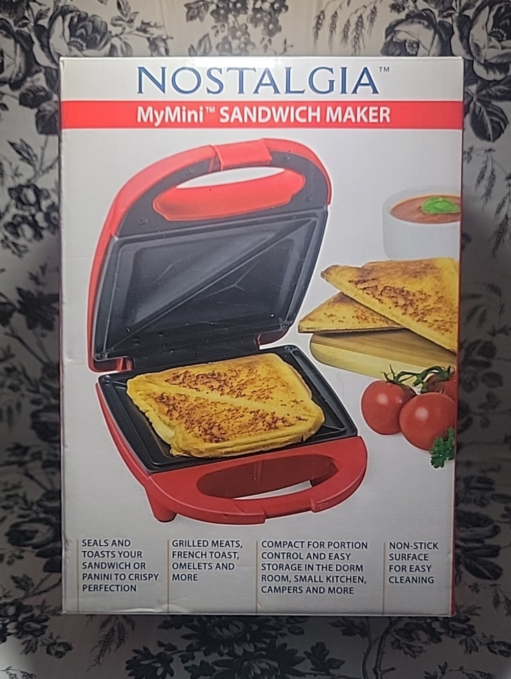 Nostalgia Red Mini Sandwich & Panini Maker
